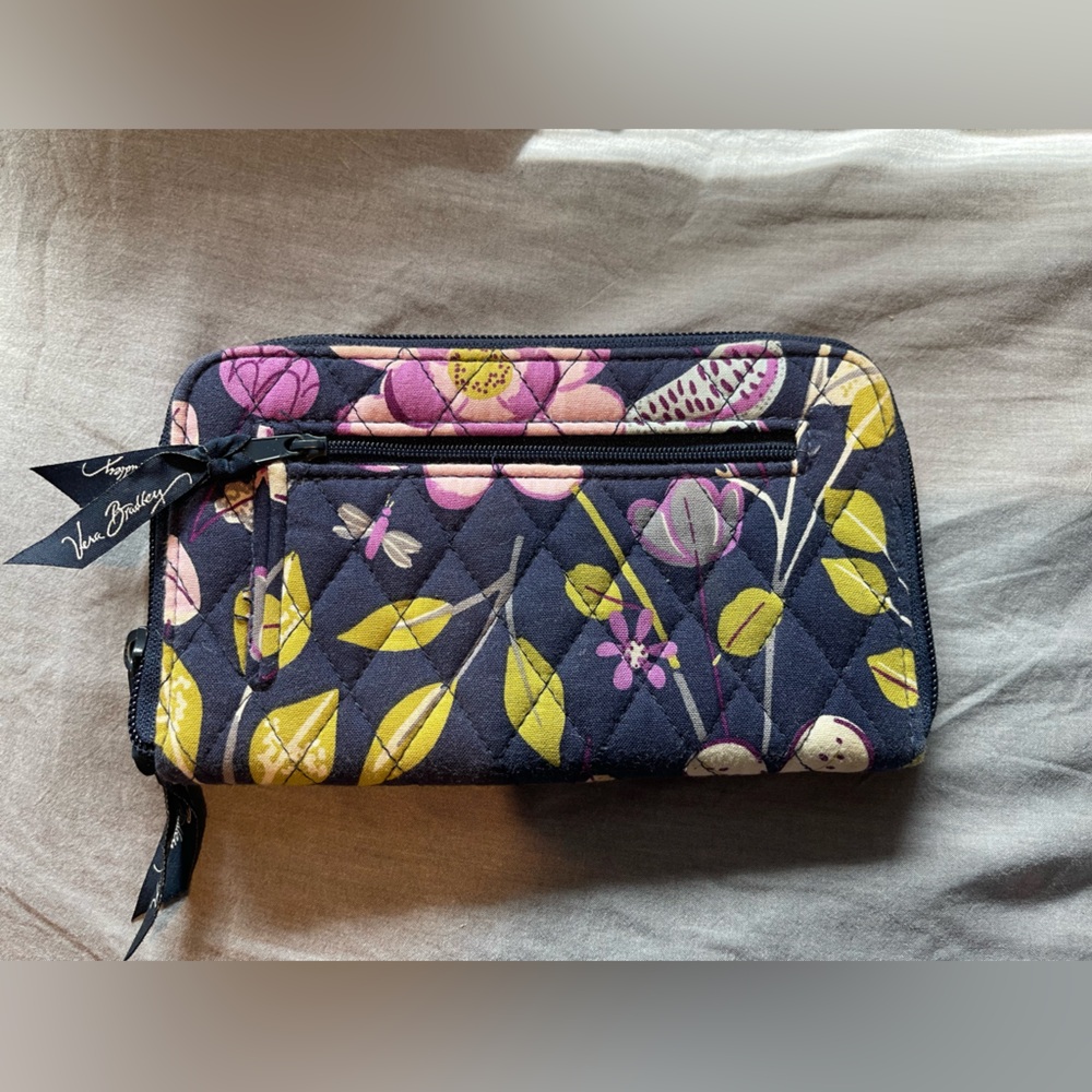 Vera Bradley Floral Nightingale Zip Around Wallet
